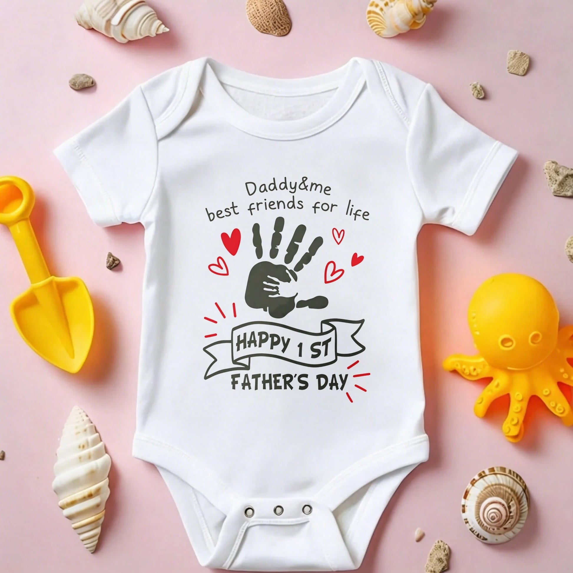 Newborn Baby Bodysuit Romper Set Daddy Me Best Friends For Life Happy 1st Fathers Day Skin-Friendly Cute & Adorable Cool Wearing Solid Color Perfect Gift For Baby Showers, Parents & Grandparents, Idea