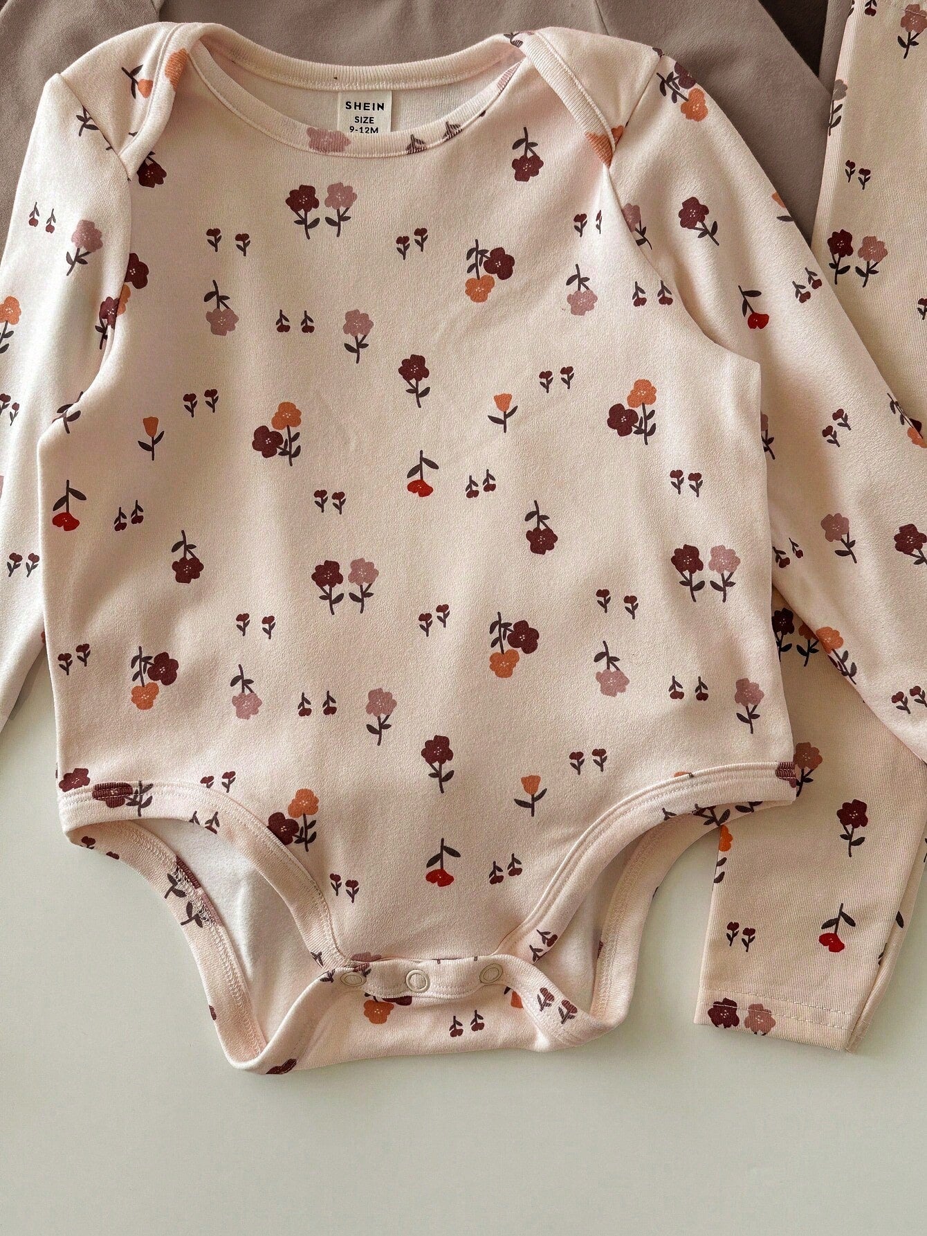 Newborn Baby Girl 3pcs Cute Casual Elastic Knit Floral Pattern Long Sleeve Autumn Rompers
