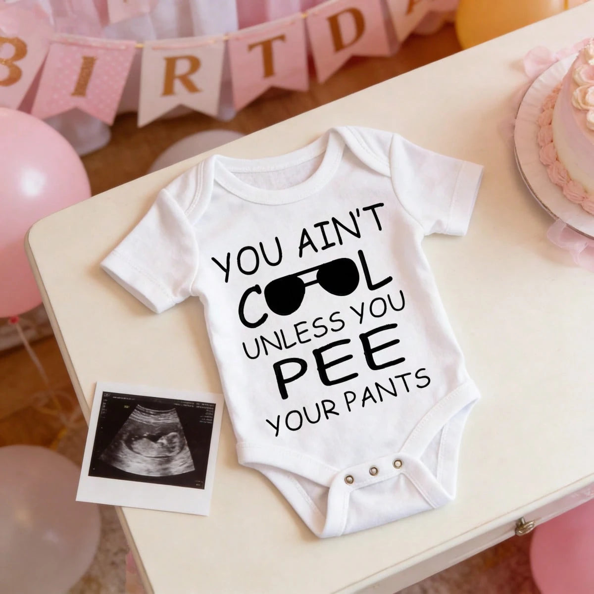 Newborn Baby Girl Boy Bodysuit Romper Outfit You Ain't Cool Unless You Pee Your Pants Playtime Clothes Bamboo Baby Boy Skin- Friendly Perfect Present For Baby Shower, New Mom, Grandparents, Ideal Fo