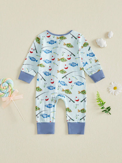 Newborn Baby Girl Western Outfit Cowgirl Boots Print Long Sleeve Zipper Romper Jumpsuit Fall Clothes