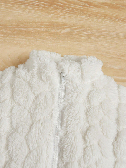 Newborn Baby Girls' Thickened Long Sleeve Jacket With Stand Collar,In Fall/Winter