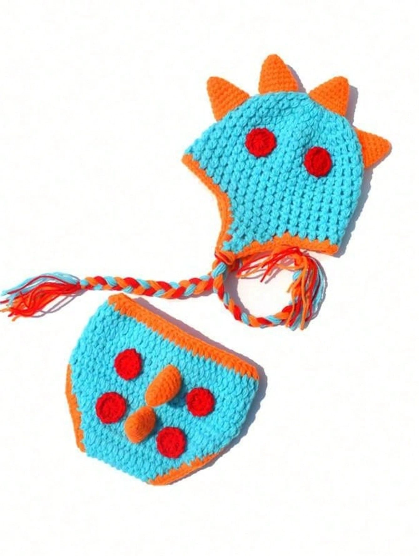Newborn Cartoon Dinosaur Photography Costume Knitted Photoshoot Hat Set, Baby Unisex Photo Propbaby Shower Easter Gift Sthings For Girls/Boys