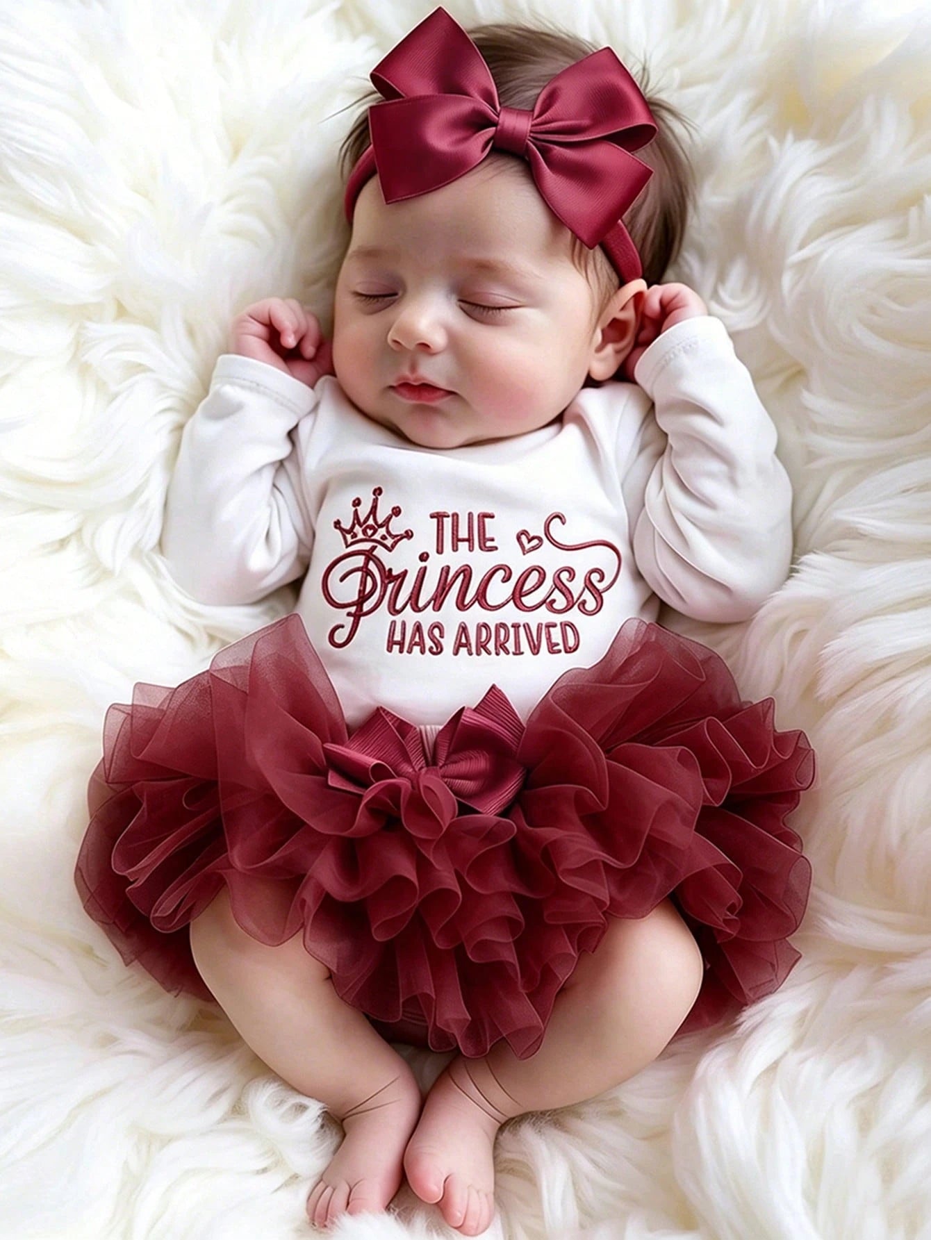 Newborn Girl Photography Props Baby Girl Coming Outfit 1 Month Baby Girl Romper Props With TUTU Skirt And Bow Headband Newborn Shower Gift