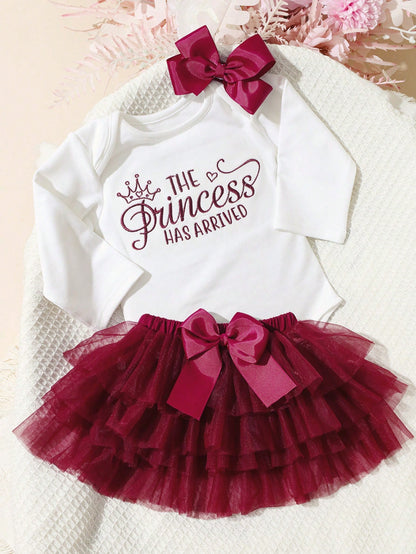 Newborn Girl Photography Props Baby Girl Coming Outfit 1 Month Baby Girl Romper Props With TUTU Skirt And Bow Headband Newborn Shower Gift