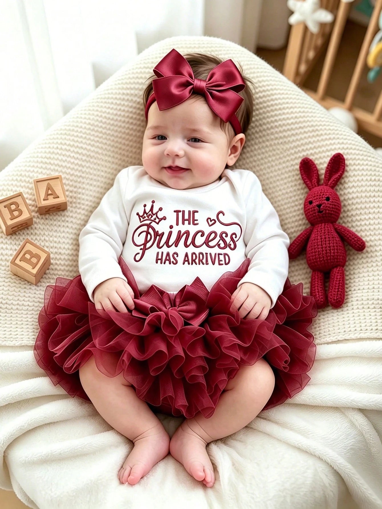 Newborn Girl Photography Props Baby Girl Coming Outfit 1 Month Baby Girl Romper Props With TUTU Skirt And Bow Headband Newborn Shower Gift