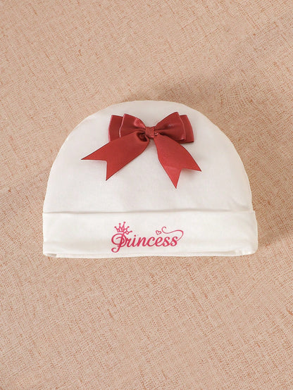 Newborn Photography Outfit And Props 3D Bow Newborn Baby Girl Long Sleeve Pants Hat 100 Days Photo Shoot Outfit Daily Wear Party Date Wear Comfortable Fabric 2pcs Set