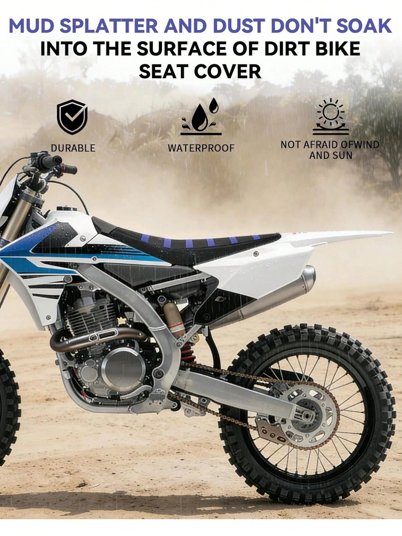 Non-Slip Universal Motorcycle Seat Cover, Suitable For CRF150R CRF250R CRF450R XR650L YZF YZ WR TTR 50 125 250 450 Dirt Bikes.