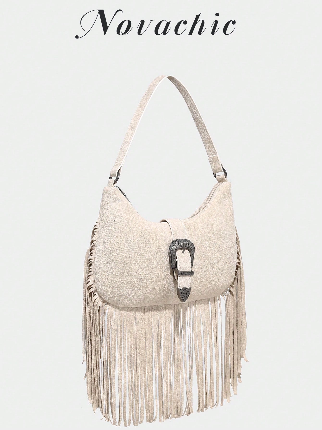 Novachic, Music Festival, Women, Women's Shoulder Bag, Fashionable Personalized Minimalist Versatile Street Sweet Cool Girl Popular Girl Y2K Vintage Retro Tassel Denim Effect Western Style Bohemian St