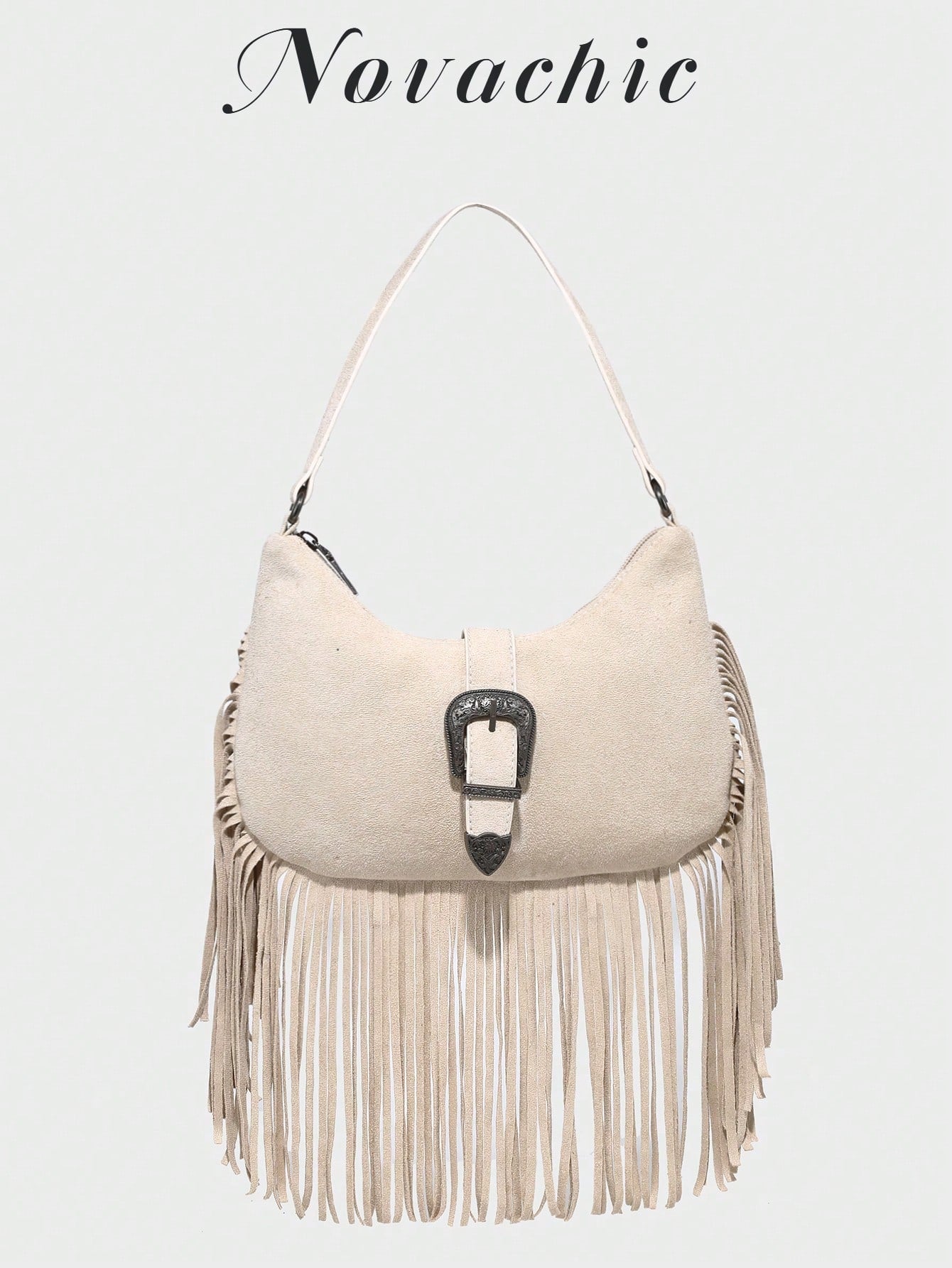 Novachic, Music Festival, Women, Women's Shoulder Bag, Fashionable Personalized Minimalist Versatile Street Sweet Cool Girl Popular Girl Y2K Vintage Retro Tassel Denim Effect Western Style Bohemian St
