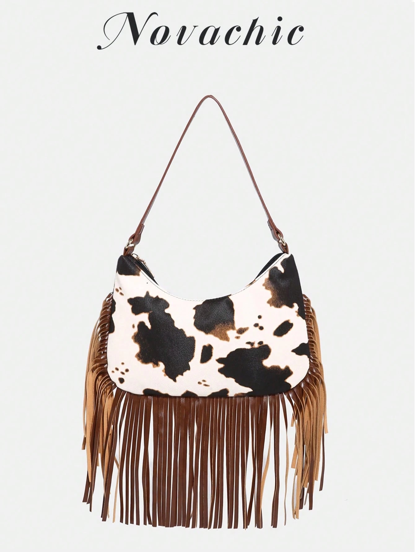 Novachic, Music Festival, Women, Women's Shoulder Bag, Fashionable Personalized Minimalist Versatile Street Sweet Cool Girl Popular Girl Y2K Vintage Retro Tassel Denim Effect Western Style Bohemian St