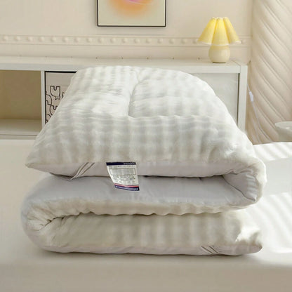 Oaskys Cute Soft Mattress Topper- Comfort Breathable Fiber Filling Folding Roll Up Mattress Sleeping Pad, 6-8cm Warm Thickness Quilted Mattress Topper For Sleeping
