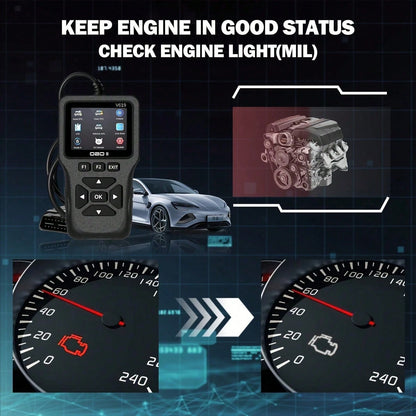 OBD2 Scan Tool Diagnostic Scanner, Engine Fault Code Reader With Reset Function, Supports Mode 6, Mode 8 And I/M Readiness Test, Automatically Check Engine Light, Compatible With All OBDII Vehicles Ma