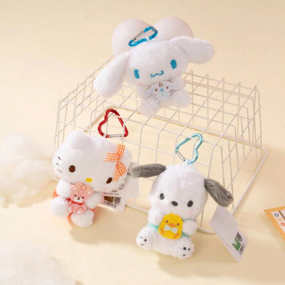Official Sanrio "Good Friends" Plush Keychain Bag Charm, Soft Cartoon Keychains And Bag Decorations,Room Decoration And Collectible,Suitable For Fans.