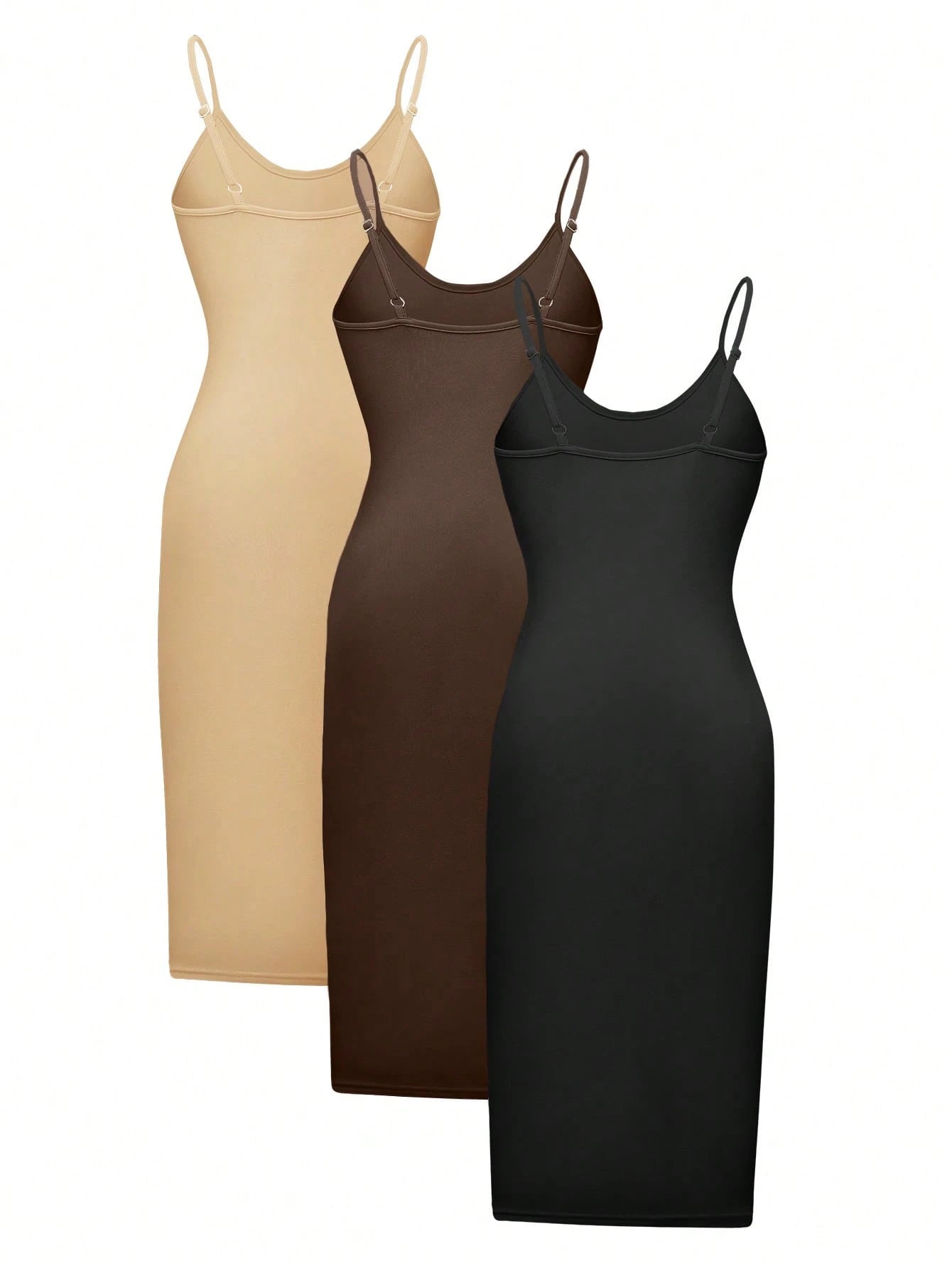 Olithes Solid Color Casual Spaghetti Strap Dress
