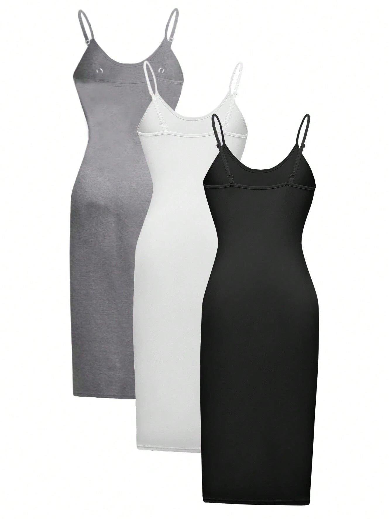 Olithes Solid Color Casual Spaghetti Strap Dress