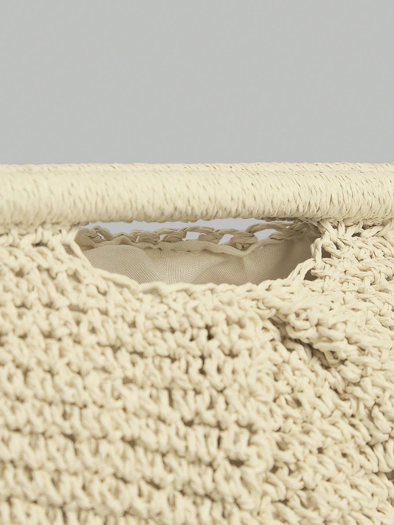 Ontre Stylish Handmade Beige Straw Pleated Cloud Clutch Bag, Suitable For Vacation Travel Beach, Bohemia