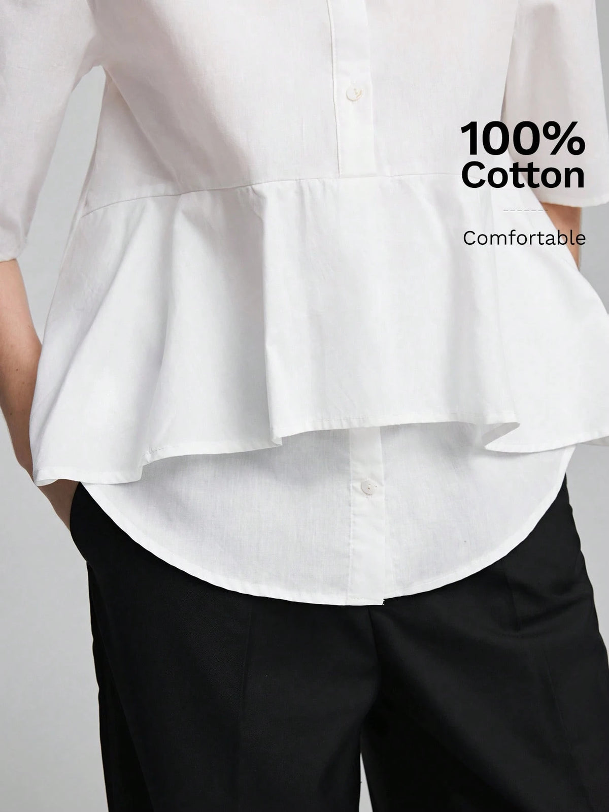 Ontre Women's White Fitted Shirt Lapel Collar, Regular Shoulders, Short Sleeves, All-Season Elegant French Office Wear, Blouse Summer Teachers' Day