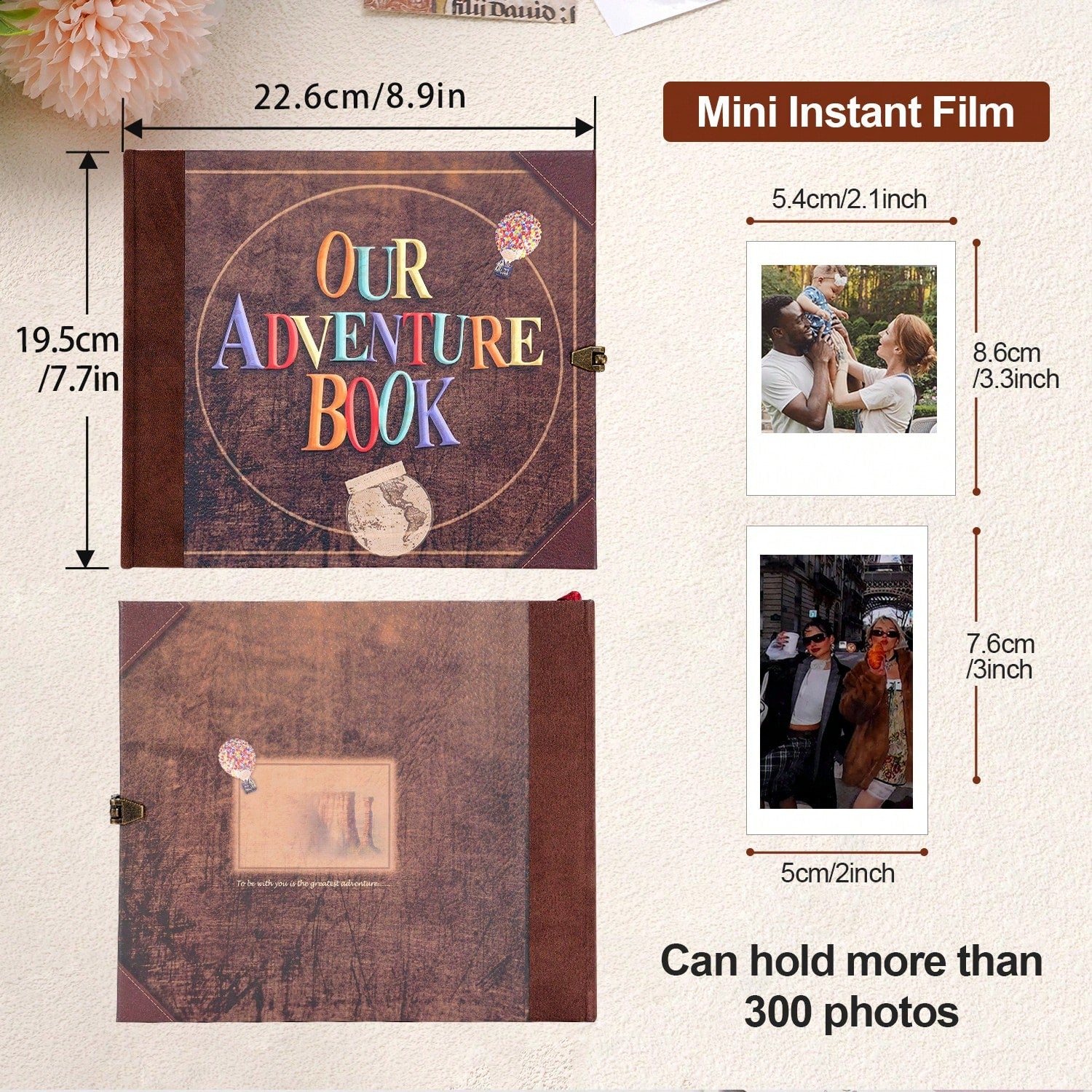Our Adventure Book Retro Vintage, 146 Pages DIY Scrapbook Photo Album Travel Diary, Multipurpose Guestbook Memory Journal, Ideal Gift For Wedding Anniversary Travel Baby Friends Souvenir Keepsake