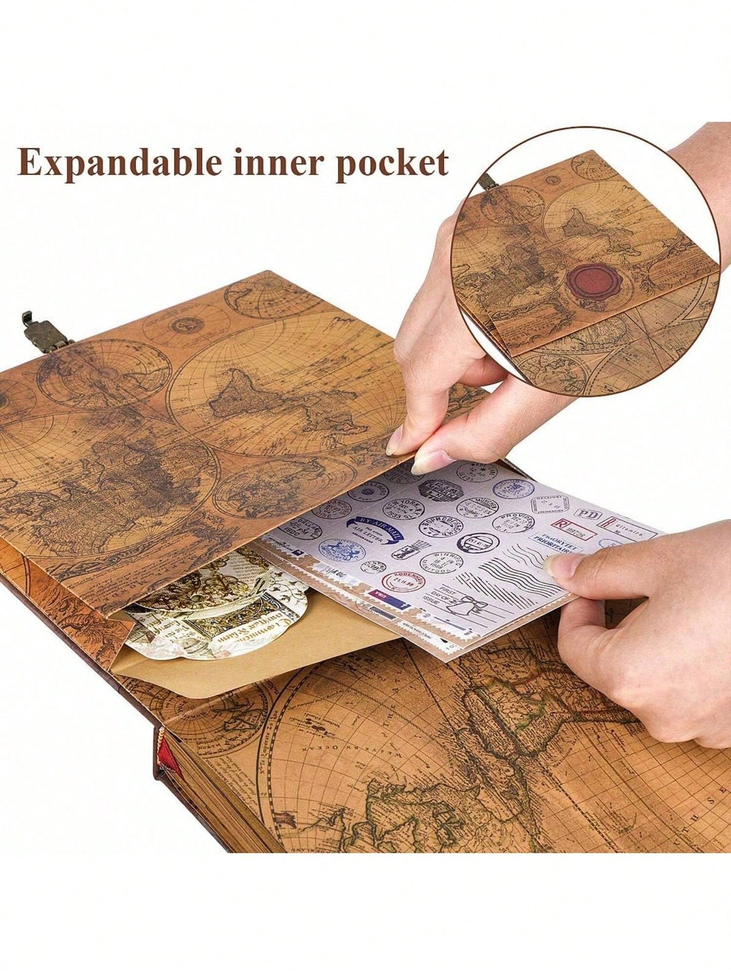 Our Adventure Book Travel Diary Photo Book- 11.14x9.44inch 73 Sheets/146 Pages Scrapbook, Photo Album, Retro Style Travel Souvenir, Vintage Guestbook DIY Anniversary Wedding Travel Writing Baby Frien