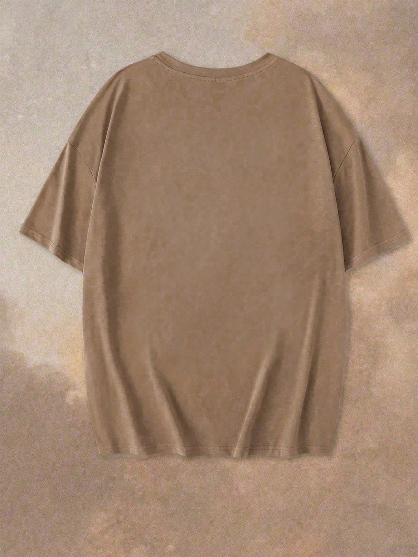 Oversized Women's Casual Overstimulated Graphic Short Sleeve T-Shirt Summer Brown
