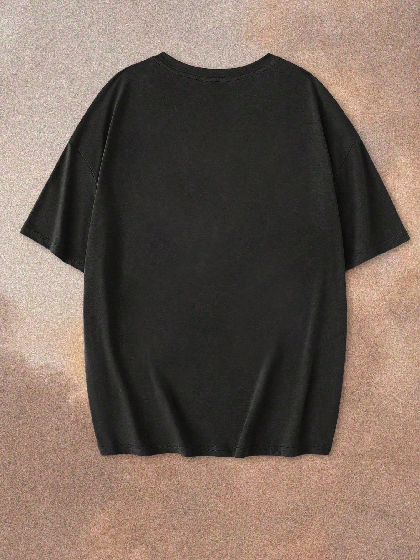 Oversized Women's Casual Overstimulated Graphic Short Sleeve T-Shirt Summer Brown