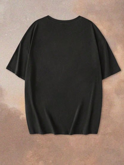 Oversized Women's Casual Overstimulated Graphic Short Sleeve T-Shirt Summer Brown