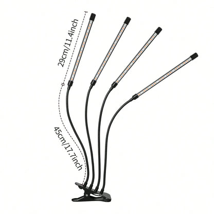 PARAKEET LED Plant Growth Lamp- 6 Head Clip Lamp, Red And Blue Light, With Timer And Dimming Function, Suitable For Indoor Succulent Seedling Cultivation And Supplementary Lighting.