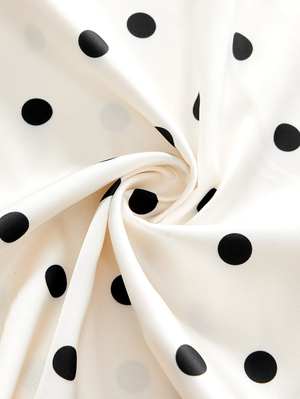Pariaura Retro Polka Dot Lace Asymmetrical Satin Skirt, Suitable For Urban Commute, Dates, Light Social Occasions, Gentle And Elegant Style