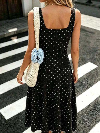 Pariaura Women's Fashionable Elegant Printed Waist Dress