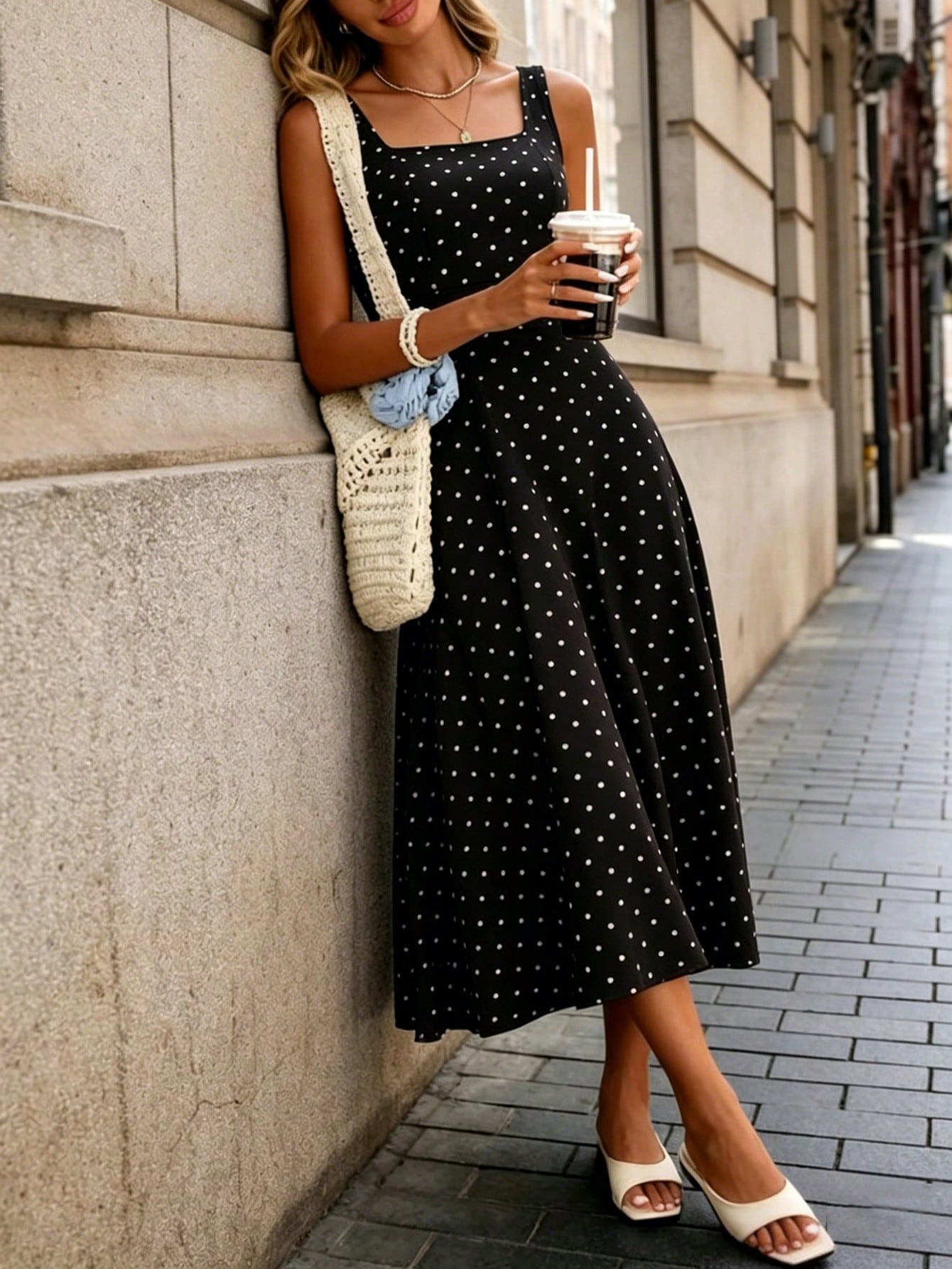 Pariaura Women's Fashionable Elegant Printed Waist Dress