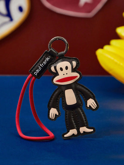 Paul Frank X 1pc Cartoon Character PU Leather Bag Charm, Keychain, Pendant- Monkey Design, & Fashionable, Can Decorate Bags, Clothes, Card Holders