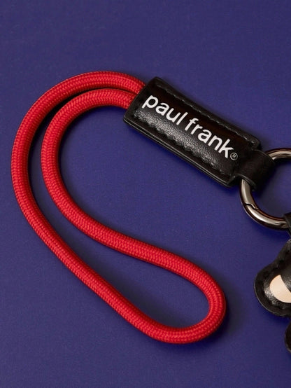 Paul Frank X 1pc Cartoon Character PU Leather Bag Charm, Keychain, Pendant- Monkey Design, & Fashionable, Can Decorate Bags, Clothes, Card Holders