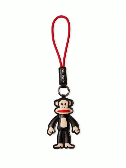 Paul Frank X 1pc Cartoon Character PU Leather Bag Charm, Keychain, Pendant- Monkey Design, & Fashionable, Can Decorate Bags, Clothes, Card Holders