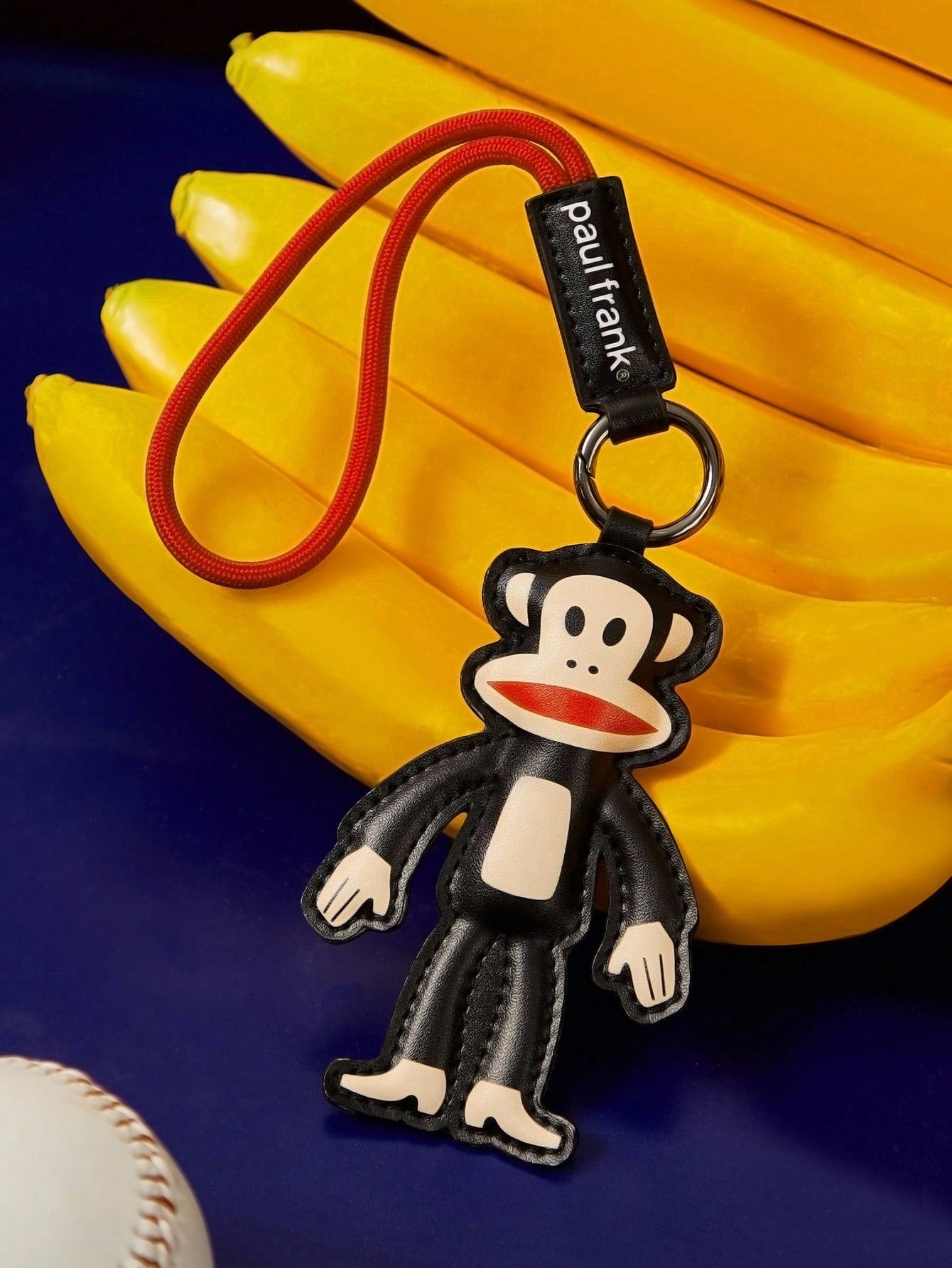 Paul Frank X 1pc Cartoon Character PU Leather Bag Charm, Keychain, Pendant- Monkey Design, & Fashionable, Can Decorate Bags, Clothes, Card Holders
