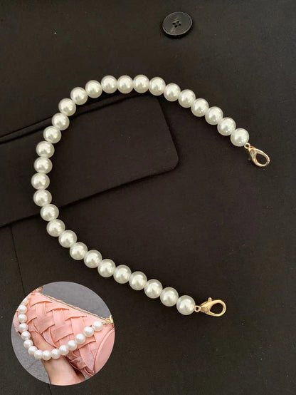 Pearl Beaded Bag Charm Plastic