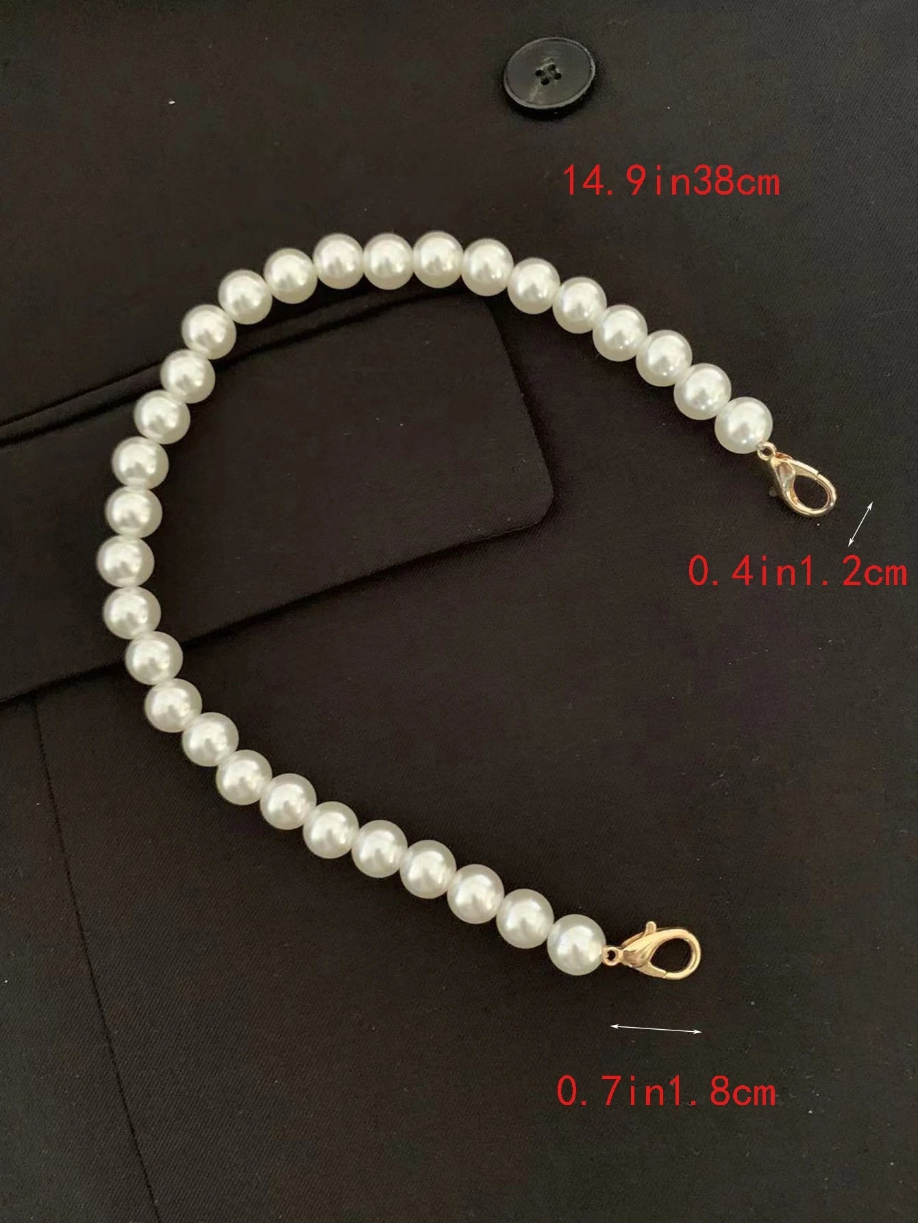 Pearl Beaded Bag Charm Plastic