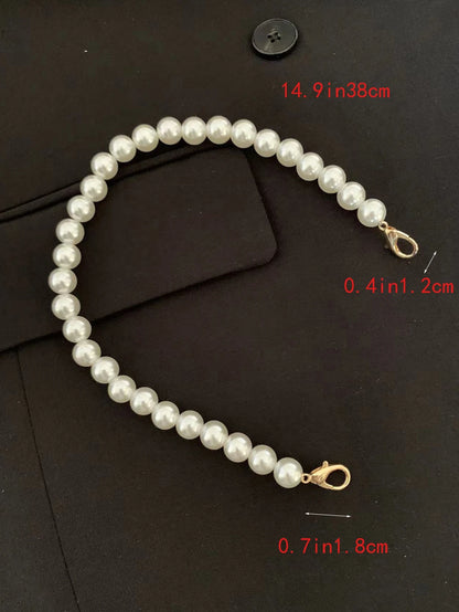 Pearl Beaded Bag Charm Plastic