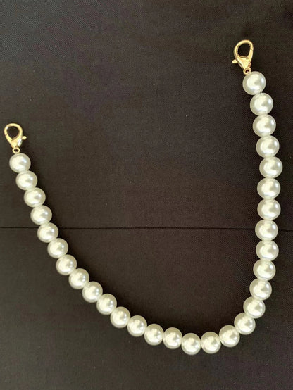 Pearl Beaded Bag Charm Plastic