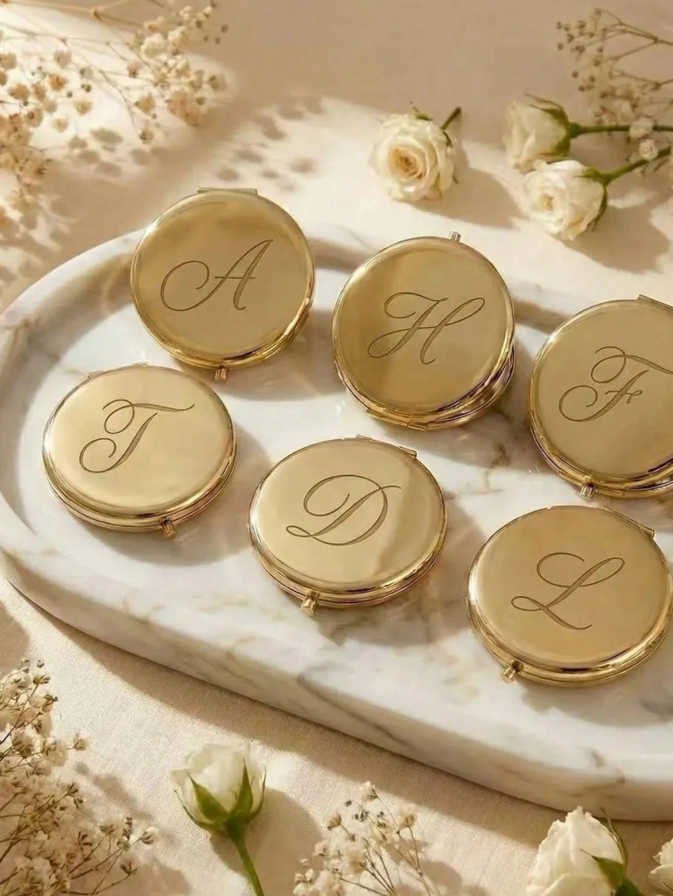 Personalized Small Makeup Mirror, Bridesmaid Gift, Birthday Floral Makeup Mirror, Women's Portable Mirror, Bridesmaid Thank You Gift, Wedding Party Gift, Fashion, Elegant, Casual, Minimalist, Personal