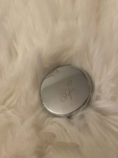Personalized Small Makeup Mirror, Bridesmaid Gift, Birthday Floral Makeup Mirror, Women's Portable Mirror, Bridesmaid Thank You Gift, Wedding Party Gift, Fashion, Elegant, Casual, Minimalist, Personal