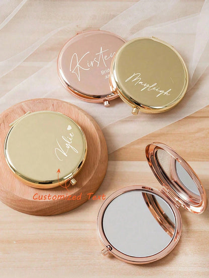 Personalized Small Makeup Mirror, Bridesmaid Gift, Birthday Floral Makeup Mirror, Women's Portable Mirror, Bridesmaid Thank You Gift, Wedding Party Gift, Fashion, Elegant, Casual, Minimalist, Personal