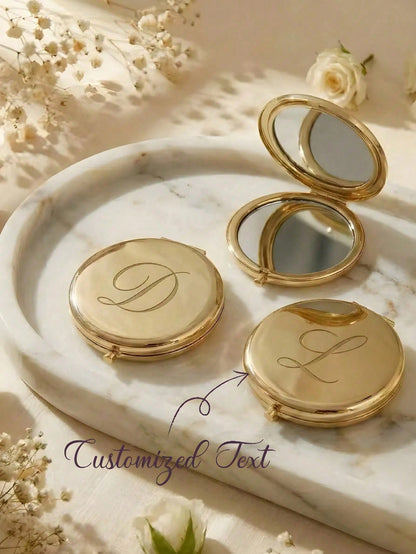 Personalized Small Makeup Mirror, Bridesmaid Gift, Birthday Floral Makeup Mirror, Women's Portable Mirror, Bridesmaid Thank You Gift, Wedding Party Gift, Fashion, Elegant, Casual, Minimalist, Personal