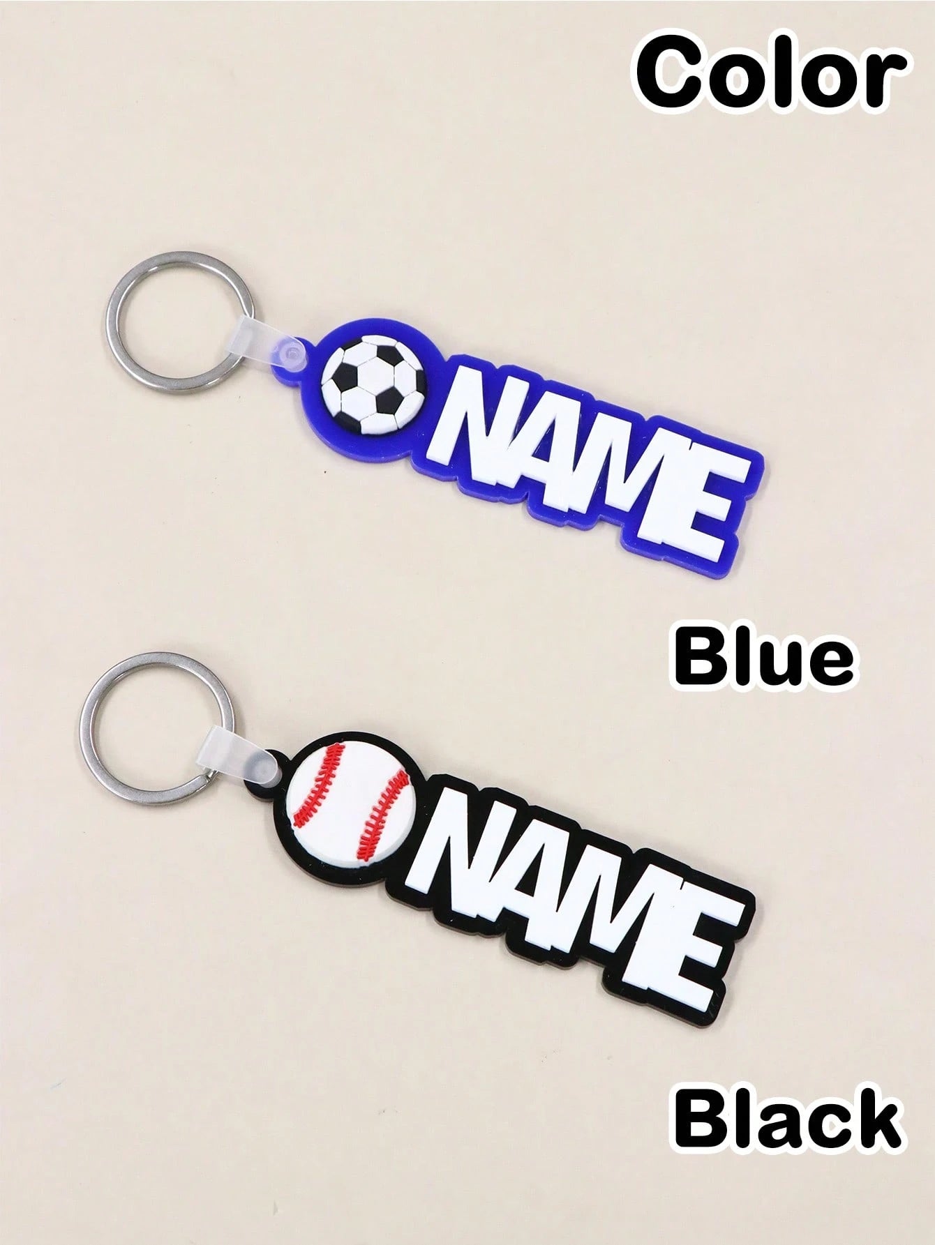 Personalized Sports Keychain With Icon, Football, Basketball, Baseball, Soccer, Backpack Letter Keychain, Ideal For Sports Team, Friends, Family, Birthday, Anniversary Gift, Memorabilia For Sports Fan