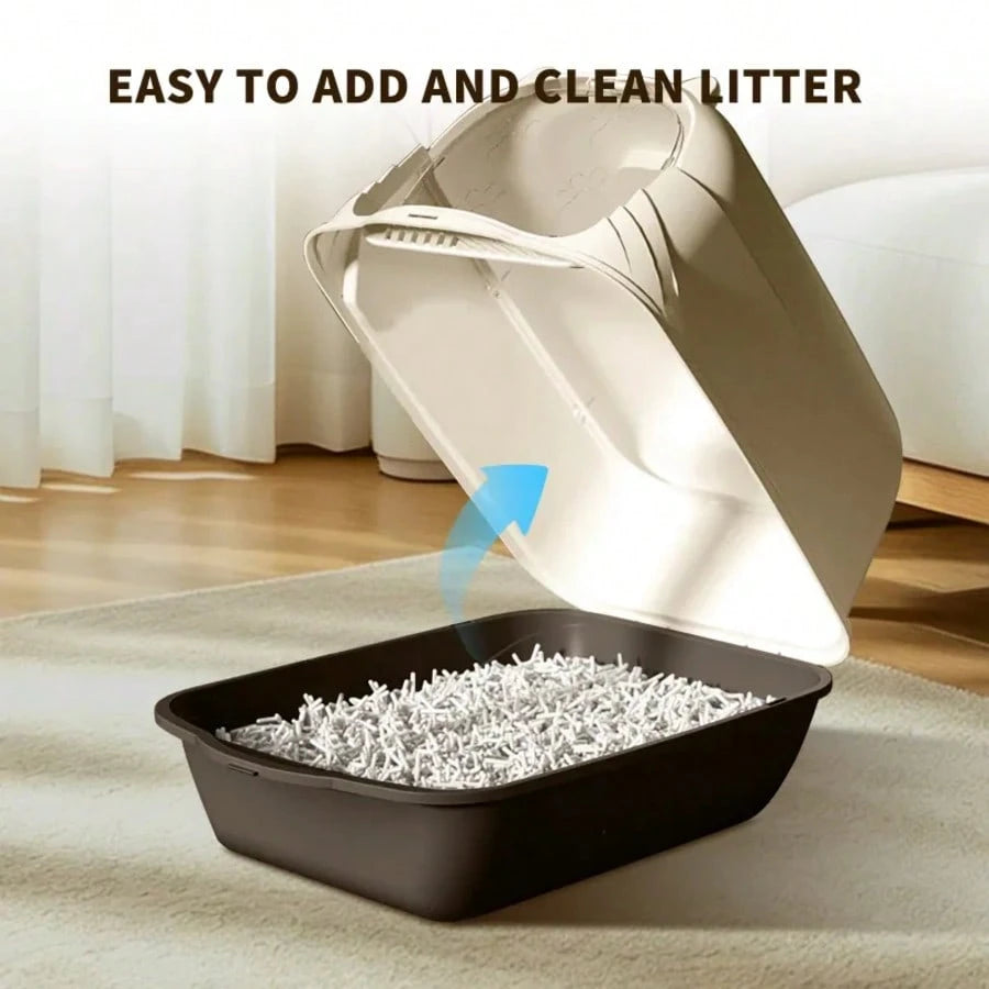 Pet Litter Box Fully Enclosed Spillproof Deodorant Cat Toilet Two-Way Shovel Large Capacity Cat Toilet Litter Box Closed Sandbox