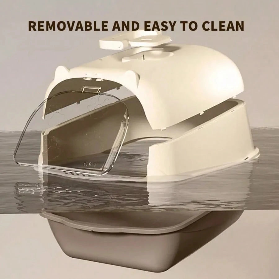 Pet Litter Box Fully Enclosed Spillproof Deodorant Cat Toilet Two-Way Shovel Large Capacity Cat Toilet Litter Box Closed Sandbox
