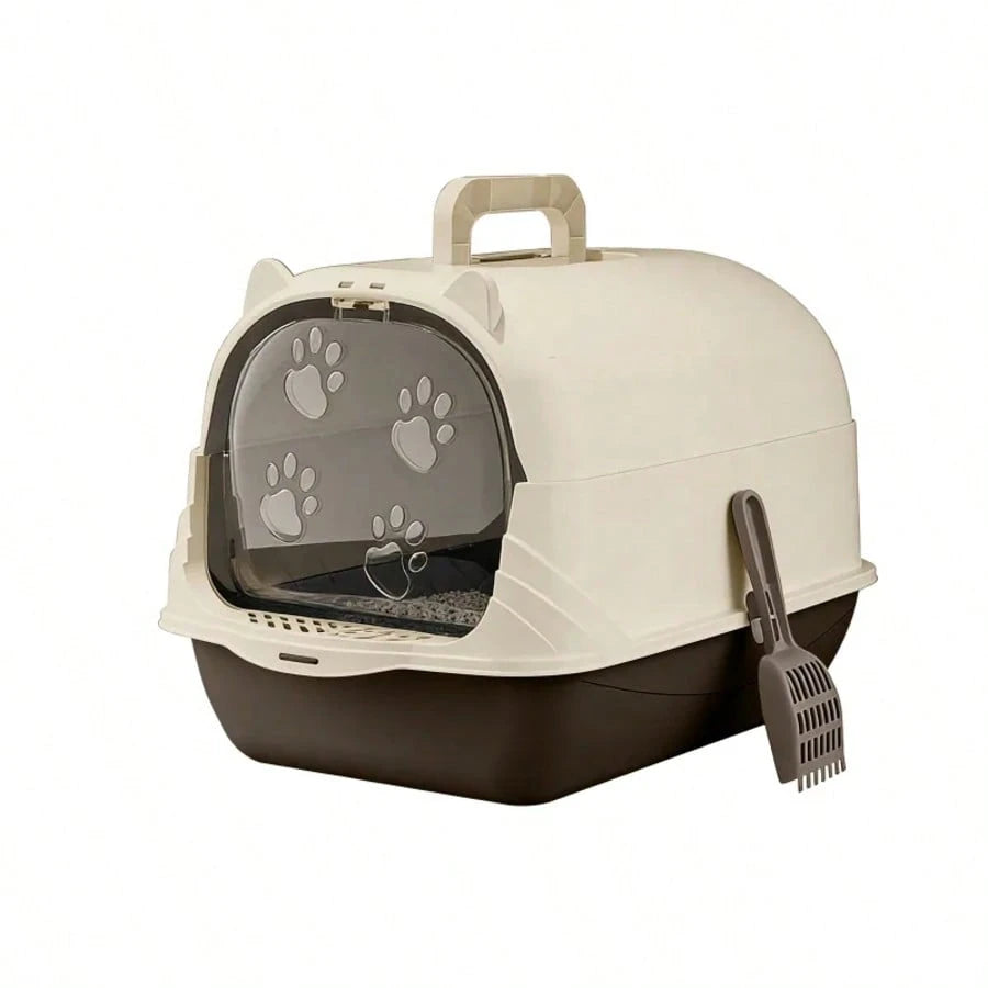Pet Litter Box Fully Enclosed Spillproof Deodorant Cat Toilet Two-Way Shovel Large Capacity Cat Toilet Litter Box Closed Sandbox