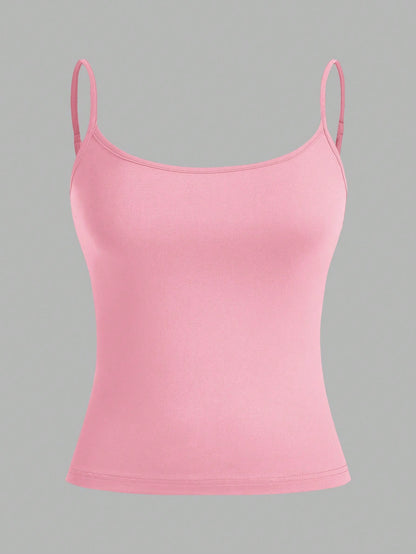 PETITE CURVE Plus Size Women's 3pcs Tight Casual Tank Tops(Spaghetti Strap)