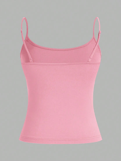 PETITE CURVE Plus Size Women's 3pcs Tight Casual Tank Tops(Spaghetti Strap)