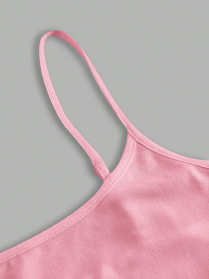 PETITE CURVE Plus Size Women's 3pcs Tight Casual Tank Tops(Spaghetti Strap)
