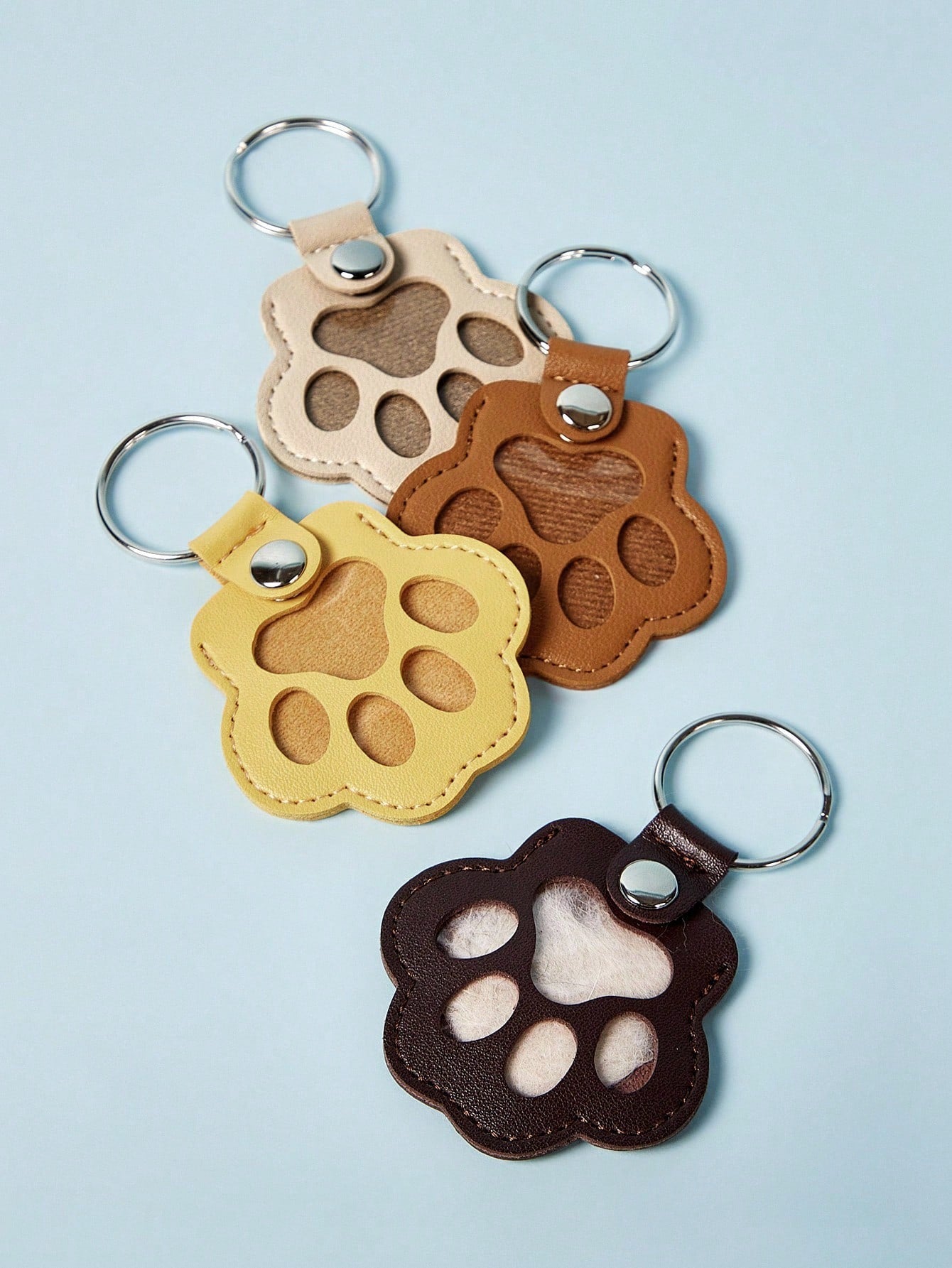 PETSIN Pet Lost Hair Storage Keychain, Cat And Dog Hair Storage Bag, Leather Pet Hair Charm Bag